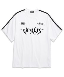 袖テープ POINTED LOGO オーバーサイズ 半袖Tシャツ (VS0065) ホワイト