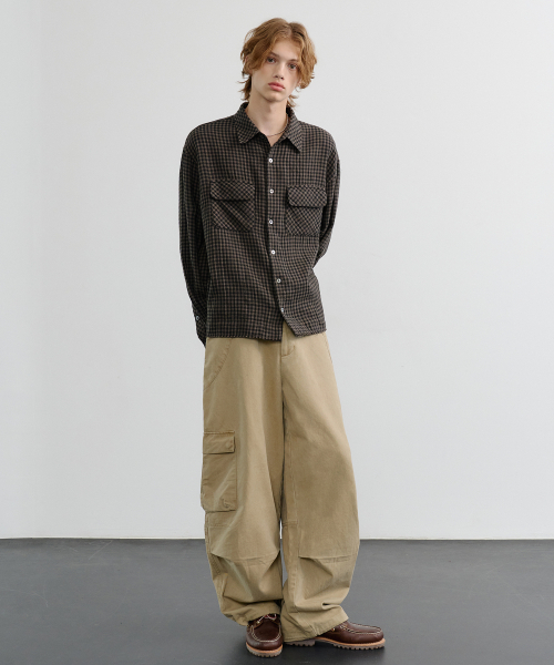 NOUN(ノウン)の「crop shirts (brown)(シャツ/ブラウス・メンズ・その他・1/2)」の2枚目の写真