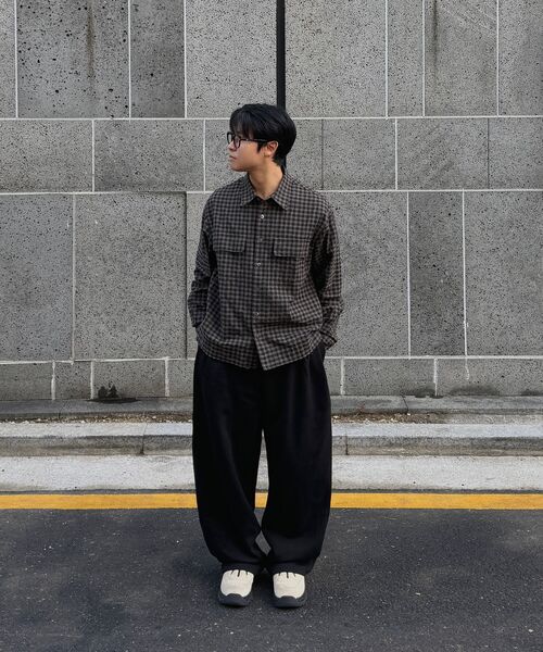 NOUN(ノウン)の「crop shirts (brown)(シャツ/ブラウス・メンズ・その他・1/2)」の3枚目の写真