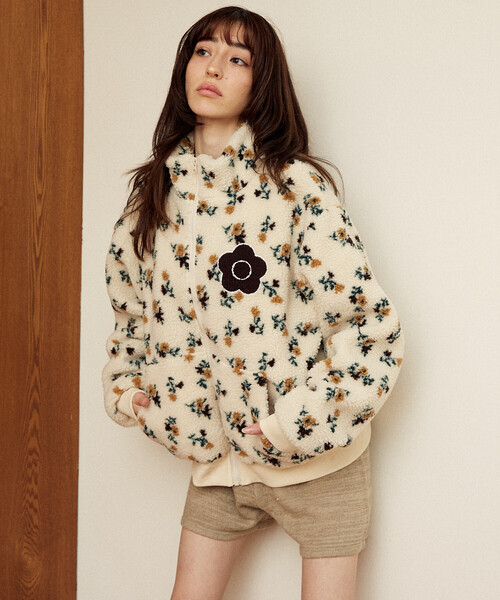 MARY QUANT × PUBLUX/マリークワント 花柄 ボアブルゾン 限定展開