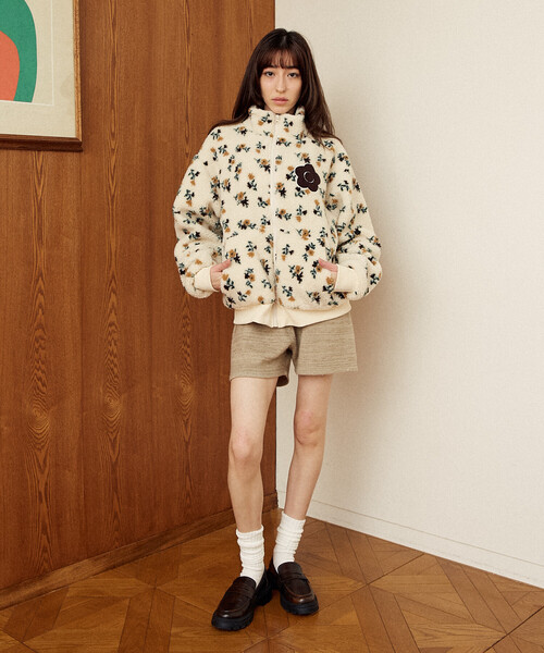 MARY QUANT × PUBLUX/マリークワント 花柄 ボアブルゾン 限定展開
