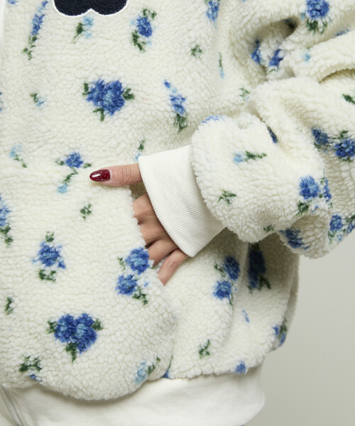 PUBLUX（パブリュクス）の「MARY QUANT × PUBLUX/マリークワント 花柄 ボアブルゾン　限定展開（その他アウター・レディース・オフホワイト/ベージュ・ﾌﾘ-）」の17枚目の写真