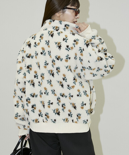 PUBLUX（パブリュクス）の「MARY QUANT × PUBLUX/マリークワント 花柄 ボアブルゾン　限定展開（その他アウター・レディース・オフホワイト/ベージュ・ﾌﾘ-）」の15枚目の写真