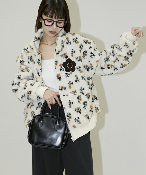MARY QUANT × PUBLUX/マリークワント 花柄 ボアブルゾン 限定展開
