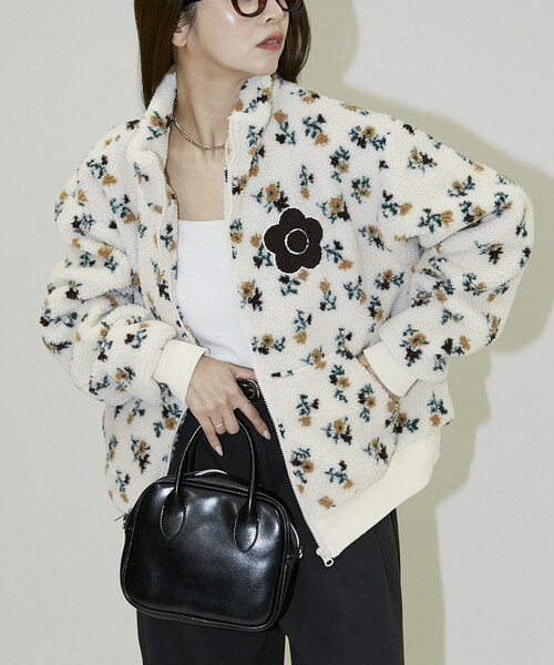 MARY QUANT × PUBLUX/マリークワント 花柄 ボアブルゾン 限定展開