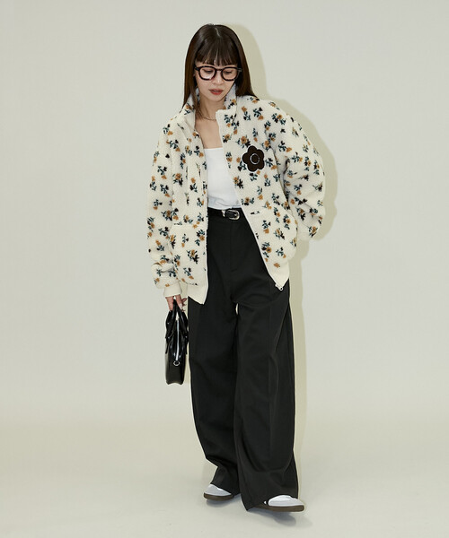 PUBLUX（パブリュクス）の「MARY QUANT × PUBLUX/マリークワント 花柄 ボアブルゾン　限定展開（その他アウター・レディース・オフホワイト/ベージュ・ﾌﾘ-）」の12枚目の写真