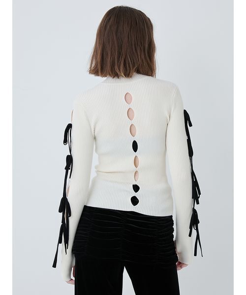 SORIN(ソリン )の「Ribbon Eyelet Top/リボンアイレットトップ(ニット/セーター・レディース・レッド/ホワイト/ブラック・38)」の15枚目の写真