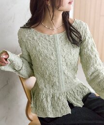 mystic | シャーリングペプラム TOPS(シャツ/ブラウス)