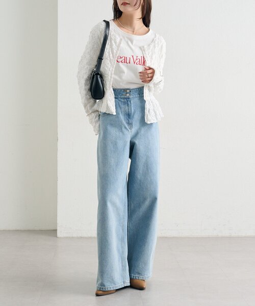 mystic（ミスティック）の「シャーリングペプラム TOPS（シャツ/ブラウス・レディース・オフホワイト/グリーン/ブラック・FREE）」の6枚目の写真