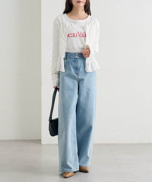 mystic（ミスティック）の「シャーリングペプラム TOPS（シャツ/ブラウス・レディース・オフホワイト/グリーン/ブラック・FREE）」の7枚目の写真