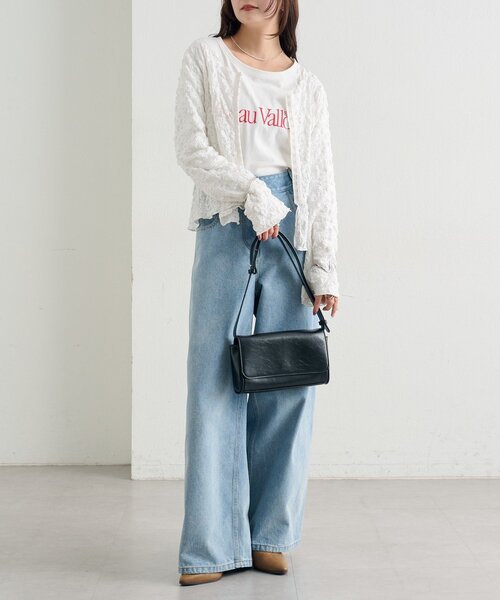 mystic（ミスティック）の「シャーリングペプラム TOPS（シャツ/ブラウス・レディース・オフホワイト/グリーン/ブラック・FREE）」の11枚目の写真