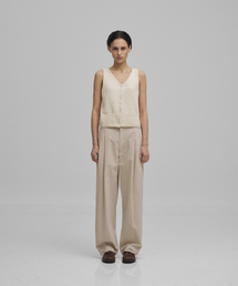 w. Structure 2tuck Wide Pants (Oat Milk)
