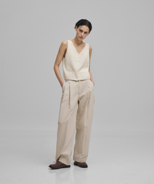ANOTHER OFFICE WOMEN(アナザー オフィス ウーマン)の「w. Structure 2tuck Wide Pants (Oat Milk)(その他パンツ・レディース・その他・36/34)」の5枚目の写真