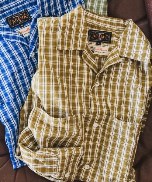 BEAMS PLUS(ビームスプラス)の「マドラス オープンカラー シャツ(シャツ/ブラウス・メンズ・ブルー/イエロー/グリーン・X-LARGE/LARGE/MEDIUM/SMALL)」の1枚目の写真
