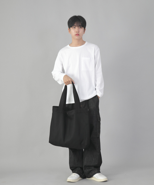 SAINTCREW(セントクルー)の「ミニマルビッグサイズショルダーバッグ MBS-122 ブラックブラック(エコバッグ/サブバッグ・メンズ・その他・フリー)」の7枚目の写真