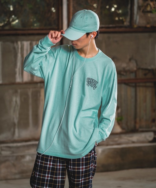 En serio TOKYO(エンソリオトーキョー)の「【SIDEWAYSTANCE】ドリップスマイリー長袖Tシャツ(Tシャツ/カットソー・メンズ・ブラック系/パープル系その他/ホワイト系・MEDIUM/LARGE)」の4枚目の写真