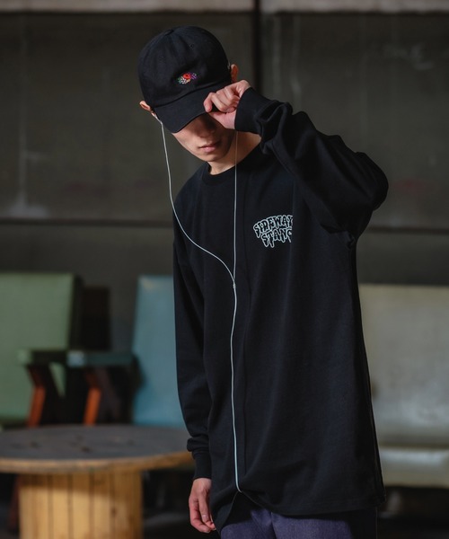 En serio TOKYO(エンソリオトーキョー)の「【SIDEWAYSTANCE】ドリップスマイリー長袖Tシャツ(Tシャツ/カットソー・メンズ・ブラック系/パープル系その他/ホワイト系・MEDIUM/LARGE)」の8枚目の写真