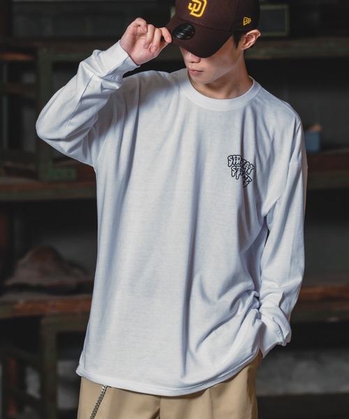 En serio TOKYO(エンソリオトーキョー)の「【SIDEWAYSTANCE】ドリップスマイリー長袖Tシャツ(Tシャツ/カットソー・メンズ・ブラック系/パープル系その他/ホワイト系・MEDIUM/LARGE)」の12枚目の写真