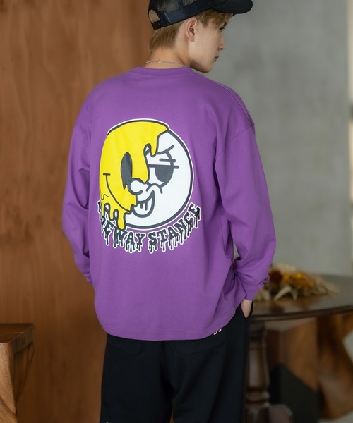 En serio TOKYO(エンソリオトーキョー)の「【SIDEWAYSTANCE】ドリップスマイリー長袖Tシャツ(Tシャツ/カットソー・メンズ・ブラック系/パープル系その他/ホワイト系・MEDIUM/LARGE)」の21枚目の写真
