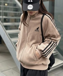 link lot（リンクロット）の「【KANGOL】袖ラインワンポイント刺繍ベロアトラックジャケット（ジャージ）」