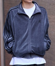 link lot（リンクロット）の「【KANGOL】袖ラインワンポイント刺繍ベロアトラックジャケット（ジャージ）」