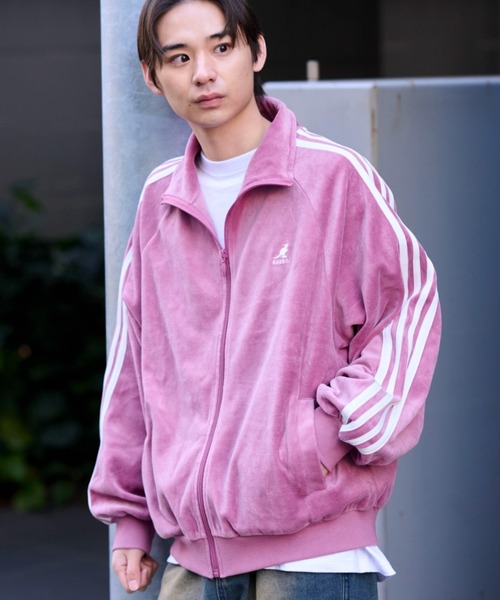 KANGOL（カンゴール）の「【KANGOL】袖ラインワンポイント刺繍ベロアトラックジャケット（ジャージ・レディース・ピンク/ベージュ/チャコール/ブラック・M/L/XL）」の15枚目の写真