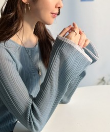 classicalelf（クラシカルエルフ）の「透き通る気品を、日常に。ランダムタックシアー袖フレア長袖トップス（Tシャツ/カットソー）」