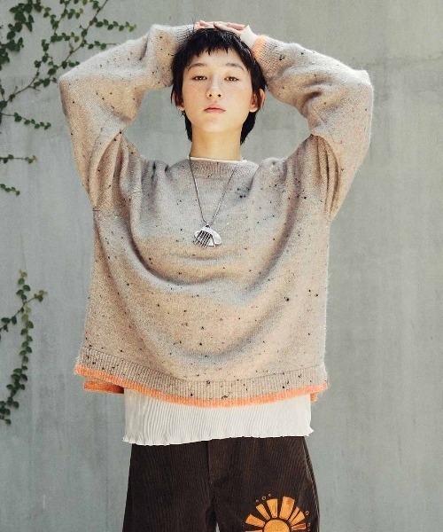 MEDE19F(メデジュウキュウ)の「MEDE19F プリーツドッキングトップス(Tシャツ/カットソー・レディース・チャコールグレー/アイボリー/ブラック・M)」の17枚目の写真