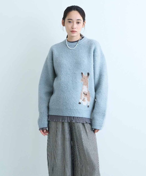 MEDE19F(メデジュウキュウ)の「MEDE19F プリーツドッキングトップス(Tシャツ/カットソー・レディース・チャコールグレー/アイボリー/ブラック・M)」の21枚目の写真