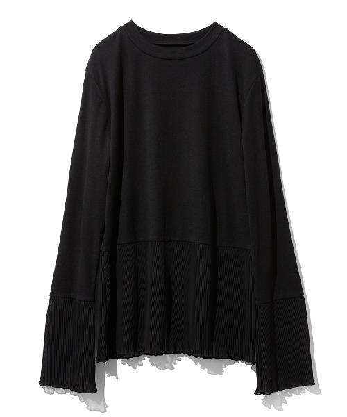 MEDE19F(メデジュウキュウ)の「MEDE19F プリーツドッキングトップス(Tシャツ/カットソー・レディース・チャコールグレー/アイボリー/ブラック・M)」の9枚目の写真