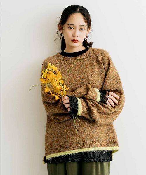 MEDE19F(メデジュウキュウ)の「MEDE19F プリーツドッキングトップス(Tシャツ/カットソー・レディース・チャコールグレー/アイボリー/ブラック・M)」の19枚目の写真