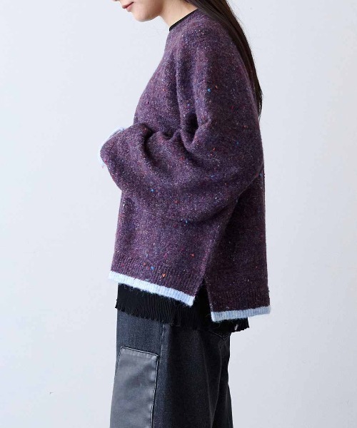 MEDE19F(メデジュウキュウ)の「MEDE19F プリーツドッキングトップス(Tシャツ/カットソー・レディース・チャコールグレー/アイボリー/ブラック・M)」の6枚目の写真