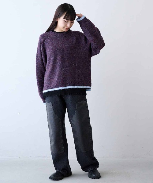 MEDE19F(メデジュウキュウ)の「MEDE19F プリーツドッキングトップス(Tシャツ/カットソー・レディース・チャコールグレー/アイボリー/ブラック・M)」の20枚目の写真
