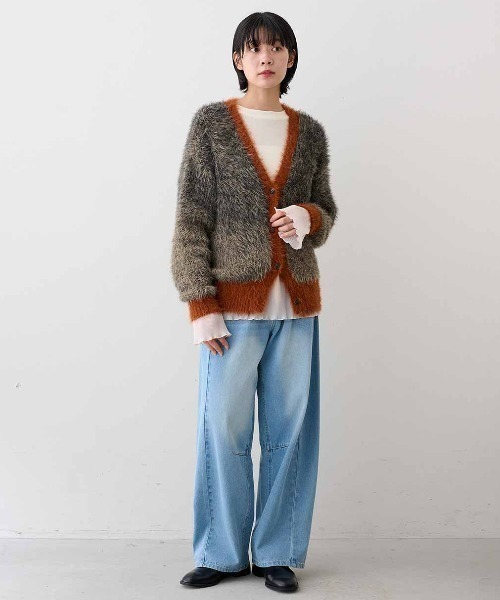 MEDE19F(メデジュウキュウ)の「MEDE19F プリーツドッキングトップス(Tシャツ/カットソー・レディース・チャコールグレー/アイボリー/ブラック・M)」の18枚目の写真