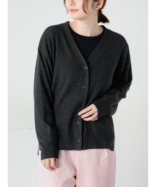 Lugnoncure（ルノンキュール）の「もちもちVネックカーディガン（カーディガン/ボレロ・レディース・ミント/イエロー/チャコールグレー/グレー・F）」の2枚目の写真