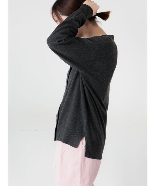 Lugnoncure（ルノンキュール）の「もちもちVネックカーディガン（カーディガン/ボレロ・レディース・ミント/イエロー/チャコールグレー/グレー・F）」の17枚目の写真