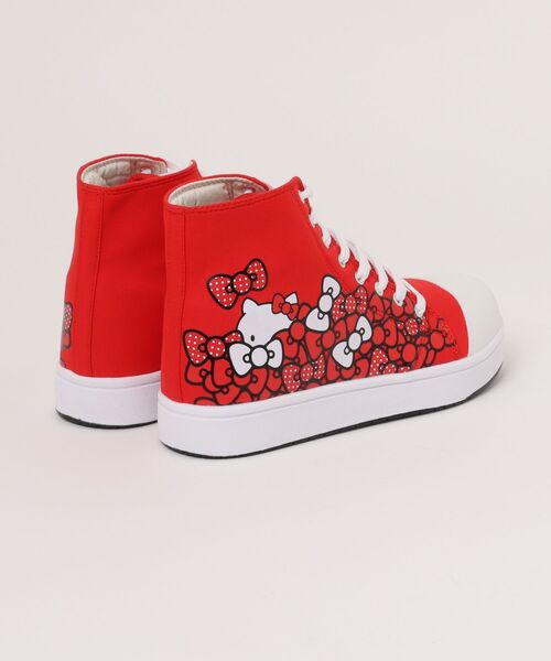 VIBGYOR(ヴィブジョー)の「【Sanrio】HELLO KITTYキャンバスハイカットワークスニーカー(MA)(スニーカー・レディース・グレー/レッド・23/23.5/24/24.5/25/22.5)」の3枚目の写真