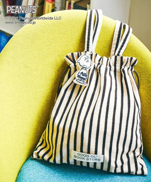 GLOBAL WORK（グローバルワーク）の「PEANUTS/チャーム付きパイル生地トート/634366（トートバッグ・レディース・チャコールグレー/アイボリー/ラベンダー・FREE）」の2枚目の写真