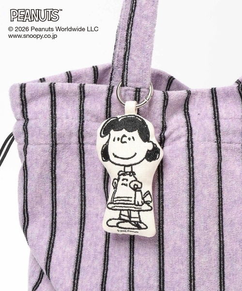 GLOBAL WORK（グローバルワーク）の「PEANUTS/チャーム付きパイル生地トート/634366（トートバッグ・レディース・チャコールグレー/アイボリー/ラベンダー・FREE）」の20枚目の写真