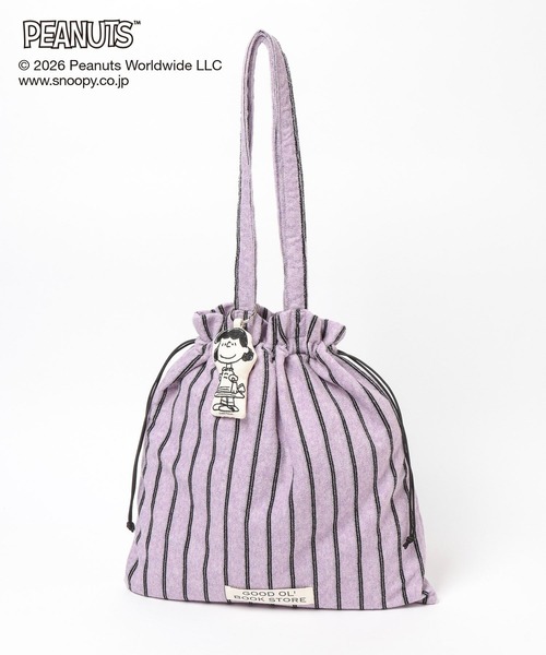 GLOBAL WORK（グローバルワーク）の「PEANUTS/チャーム付きパイル生地トート/634366（トートバッグ・レディース・チャコールグレー/アイボリー/ラベンダー・FREE）」の19枚目の写真