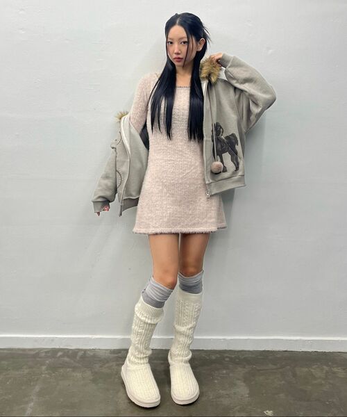 LARTIGENT(ラーティゼン)の「L21 SNOW FUR HOOD ZIP-UP(KHAKI)(パーカー・レディース・その他・FREE)」の3枚目の写真