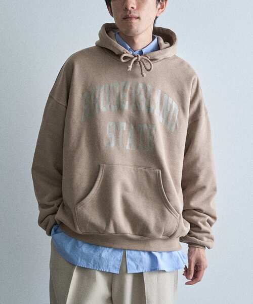 CRAFT STANDARD BOUTIQUE（クラフトスタンダードブティック）の「裏起毛カレッジパーカー（パーカー・メンズ・ブラウン/ホワイト系その他/ネイビー/ベージュ/グリーン/ブラック・M/XL/L）」の4枚目の写真