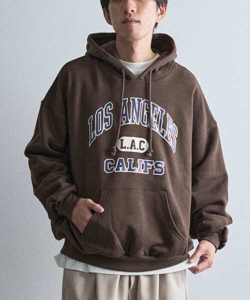 CRAFT STANDARD BOUTIQUE（クラフトスタンダードブティック）の「裏起毛カレッジパーカー（パーカー・メンズ・ブラウン/ホワイト系その他/ネイビー/ベージュ/グリーン/ブラック・M/XL/L）」の3枚目の写真