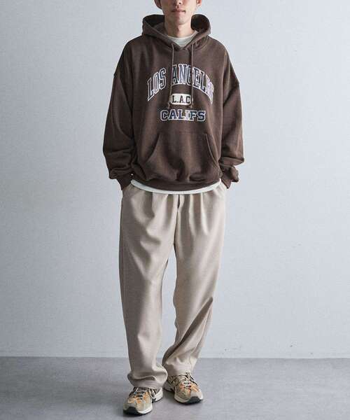 CRAFT STANDARD BOUTIQUE（クラフトスタンダードブティック）の「裏起毛カレッジパーカー（パーカー・メンズ・ブラウン/ホワイト系その他/ネイビー/ベージュ/グリーン/ブラック・M/XL/L）」の8枚目の写真