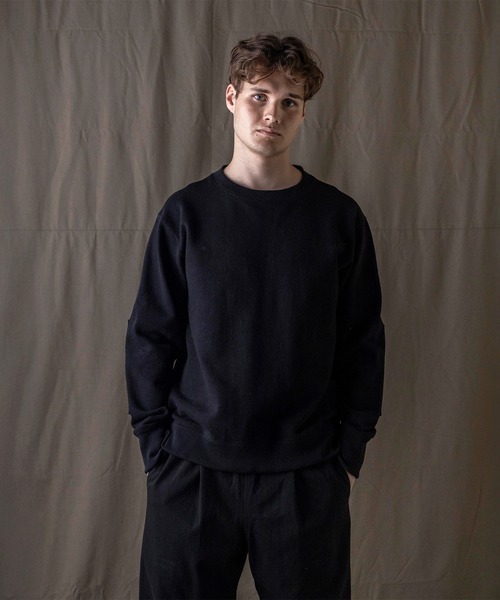 LAVENHAM(ラベンハム)の「【 日本製・スウエット】Jackman X Lavenham GG Armored Crewneck Mens / ジャックマン GG アーマード クルーネック メンズ(スウェット・メンズ・ダークブラック/ダークネイビー/グレー・S/M/L/XL)」の1枚目の写真