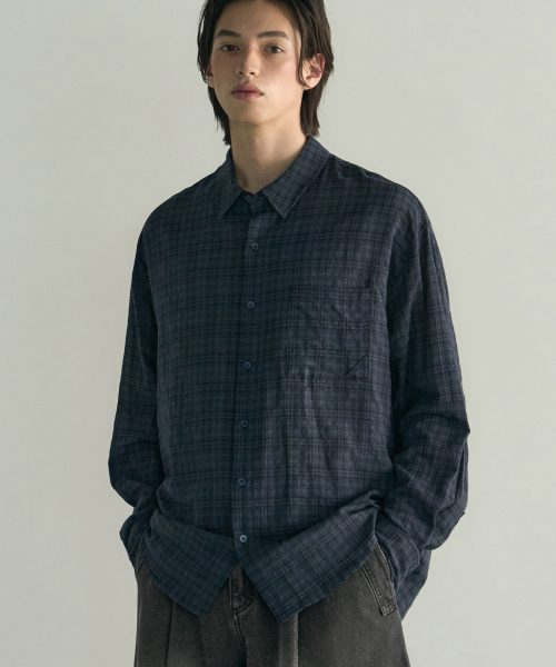 ROTEMBER（ローテンバー）の「ラストチェックシャツ [ヴィンテージブルー]（シャツ/ブラウス・メンズ・その他・MEDIUM/LARGE/X-LARGE）」の2枚目の写真
