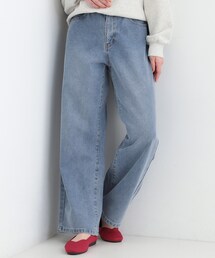 SHOO・LA・RUE | 【あったか/S-LL】脚のラインを拾いにくい 裏微起毛 デニムワイドパンツ(デニムパンツ)