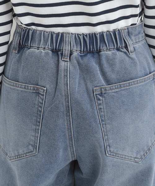 SHOO・LA・RUE（シューラルー）の「【あったか/S-LL】脚のラインを拾いにくい 裏微起毛 デニムワイドパンツ（デニムパンツ・レディース・ネイビー/ブルー・03/02/01/04）」の18枚目の写真