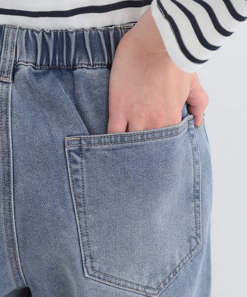 SHOO・LA・RUE（シューラルー）の「【あったか/S-LL】脚のラインを拾いにくい 裏微起毛 デニムワイドパンツ（デニムパンツ・レディース・ネイビー/ブルー・03/02/01/04）」の16枚目の写真