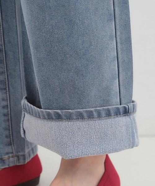 SHOO・LA・RUE（シューラルー）の「【あったか/S-LL】脚のラインを拾いにくい 裏微起毛 デニムワイドパンツ（デニムパンツ・レディース・ネイビー/ブルー・03/02/01/04）」の10枚目の写真